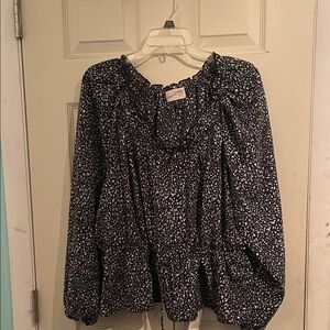 Black and White Patterned Blouse
